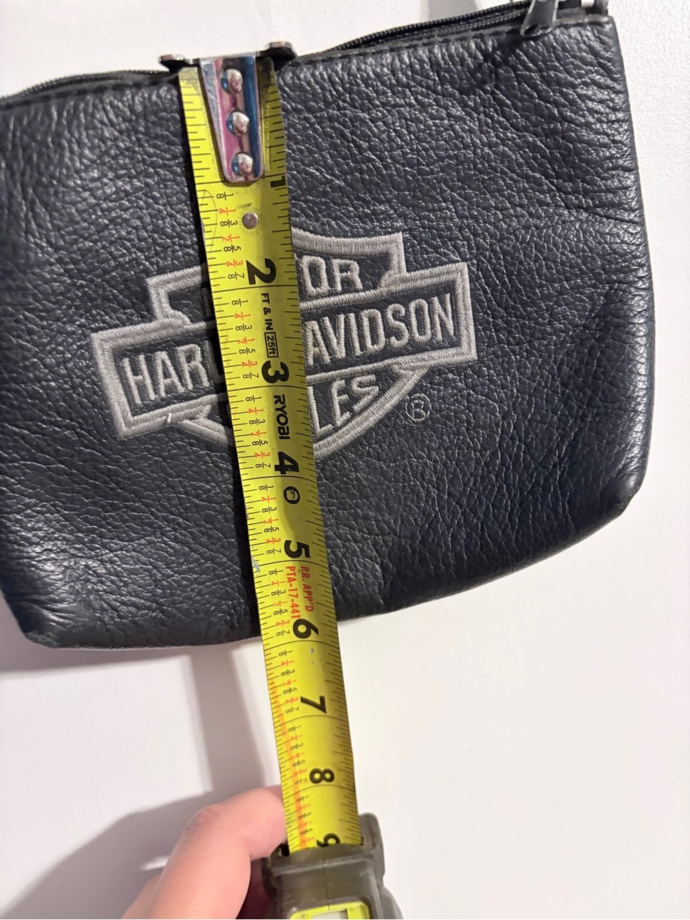 Harley-Davidson Black Leather Logo Crossbody Purse - Picture 8 of 9